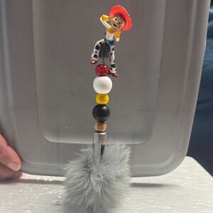 Cowgirl Character Pen with Fluffy Top